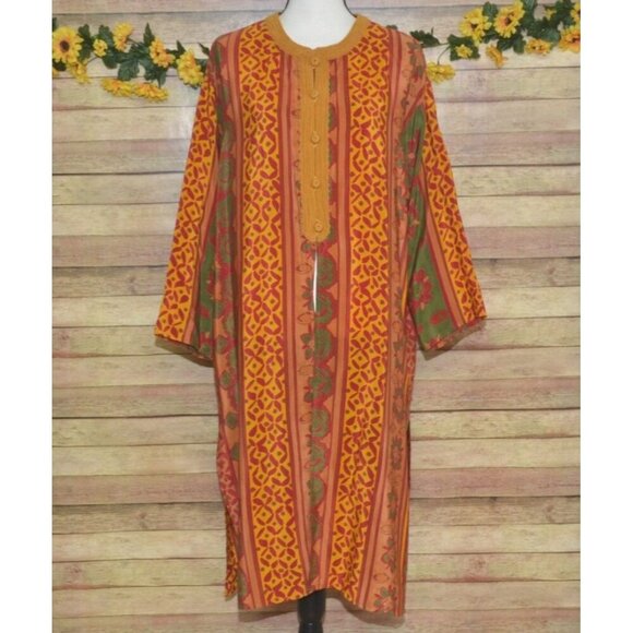 RARE Designer Oscar de la Renta 80's 2 PC Ensemble Silk Pants & Duster Size 10 - Picture 2 of 16